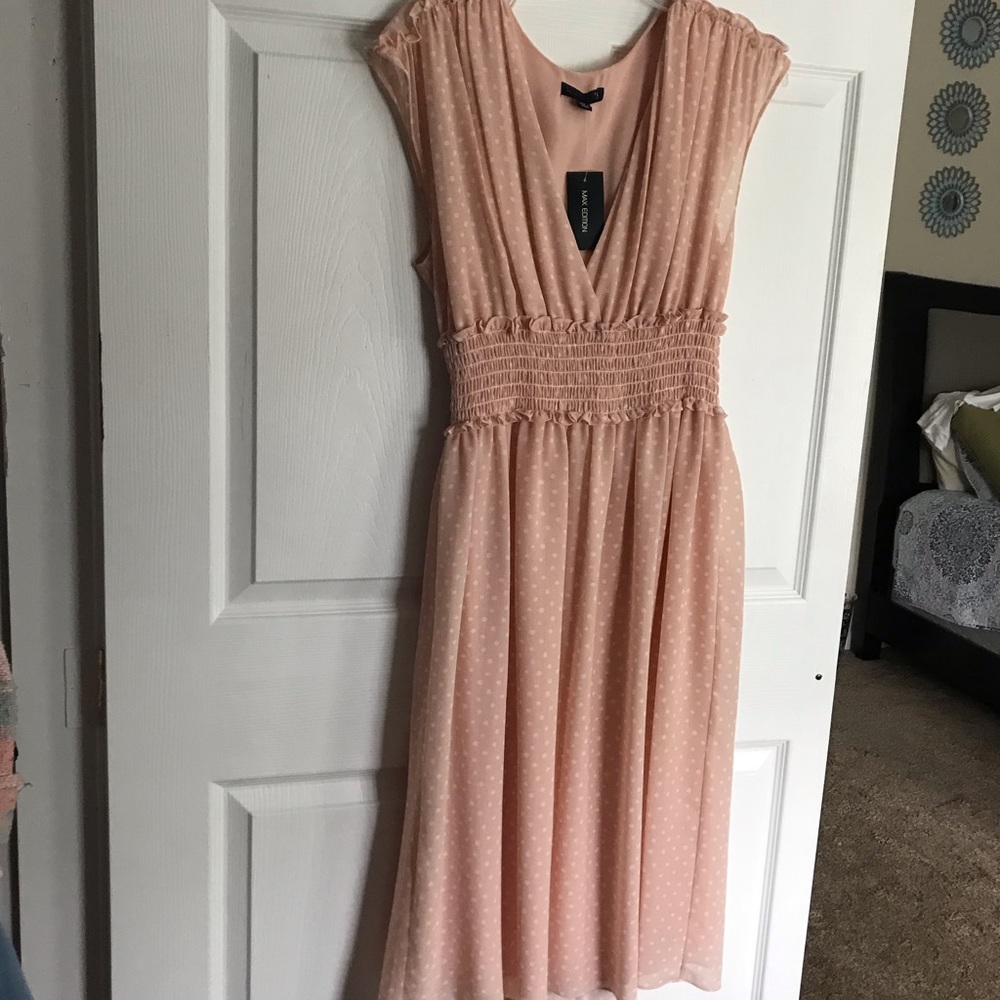 Light pink polka dot Midi